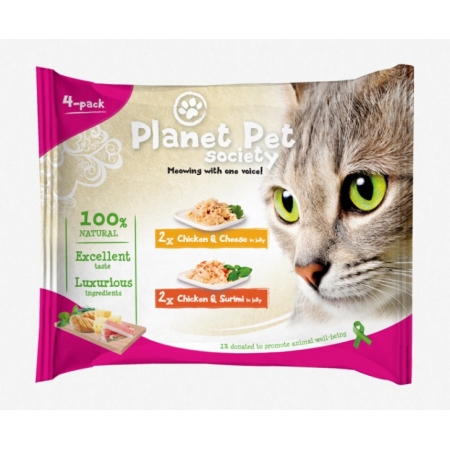 PLANET PET KARMA KURCZAK I SURIMI 4 x 50 G SASZETKA